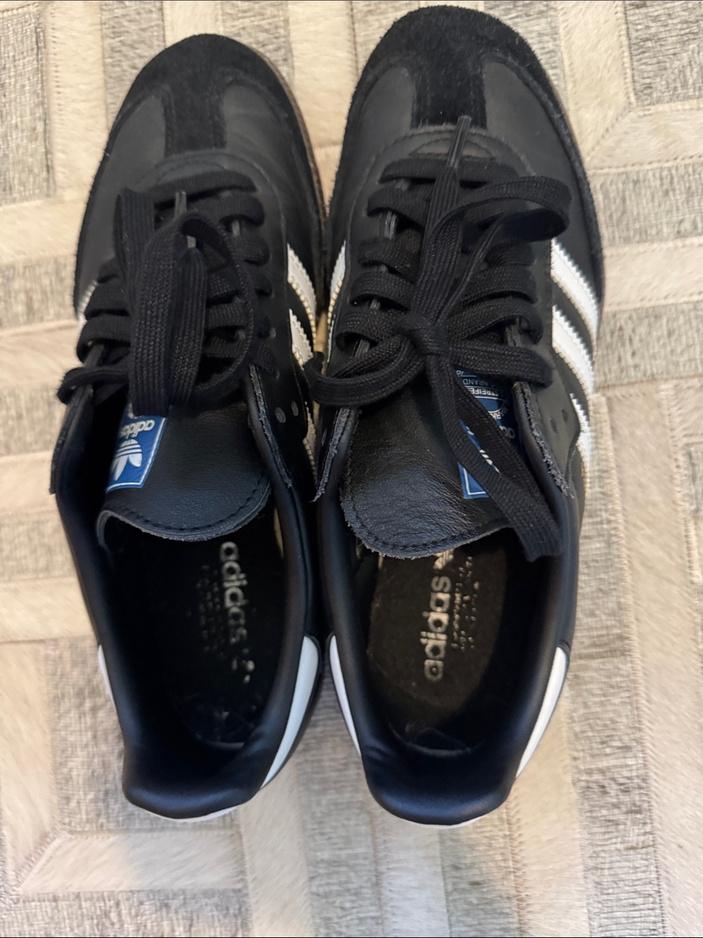 adidas Black and White Men's Samba Style Sneakers